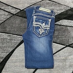 ROCK REVIVAL JANELLE EMBROIDERED RHINESTONES SKINNY DENIM JEAN
